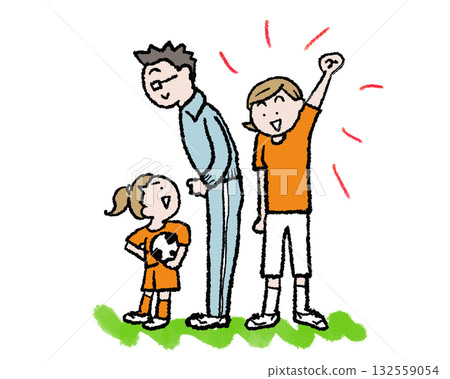 兒童足球加油插圖 兒童足球加油插圖 132559054