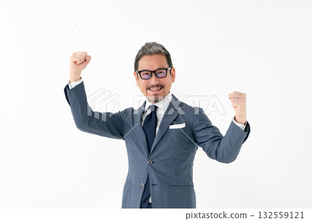 Male business guts pose 132559121