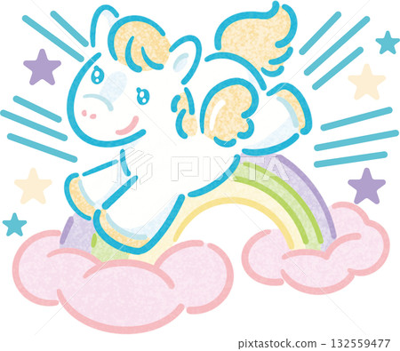 2026年馬年新年賀卡插畫,夢幻飛馬與彩虹,可愛柔和的粉紅彩色調設計 2026年馬年新年賀卡插畫,夢幻飛馬與彩虹,可愛柔和的粉紅彩色調設計 132559477