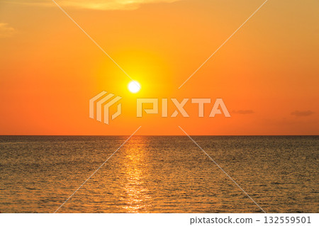 View of the Indian ocean at sunset in Zanzibar, Tanzania 132559501