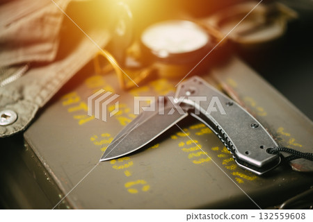 stainless steel pocketknife 132559608