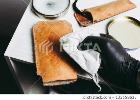 Cleaning the mould on leather product Cleaning the mould on leather product 132559633