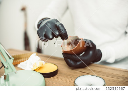 Cleaning the mould on leather product 132559667