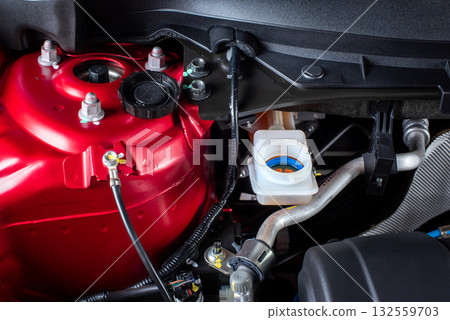 Checking car's brake fluid 132559703