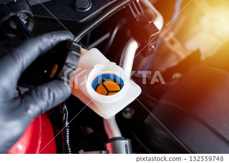 Checking car's brake fluid 132559748
