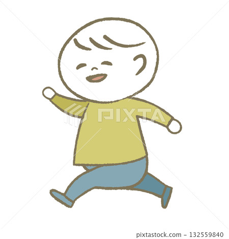 Happy child running yellow Happy child running yellow 132559840