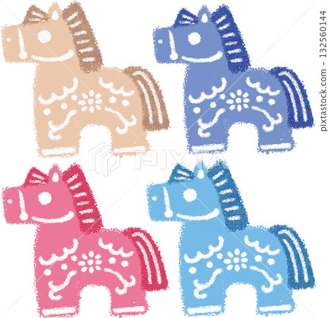 New Year's 2026 New Year's card, Zodiac, Horse, Nordic style motif, Retro pop, Hand-drawn design, Illustration material New Year's 2026 New Year's card, Zodiac, Horse, Nordic style motif, Retro pop, Hand-drawn design, Illustration material 132560144