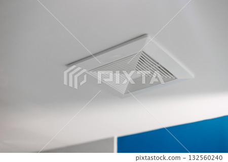 Restroom air ventilation. Toilet moisture ceiling ventilation fan duct in bathroom modern clean new Restroom air ventilation. Toilet moisture ceiling ventilation fan duct in bathroom modern clean new 132560240