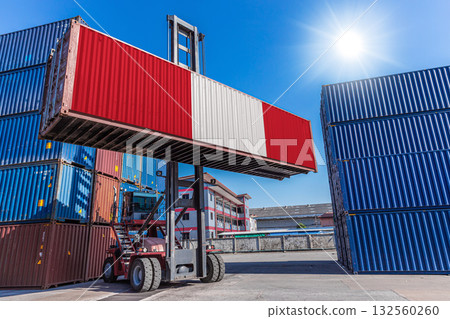 Products shipping cargo goods with Peru flag for import export business from Peru country 132560260