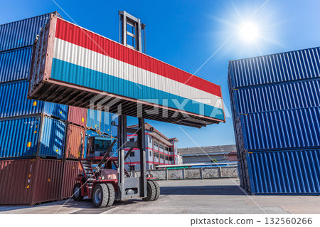 Products shipping cargo goods with Luxembourg flag for import export business from Luxembourg country 132560266