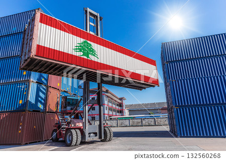 Products shipping cargo goods with Lebanon flag for import export business from Lebanon country 132560268