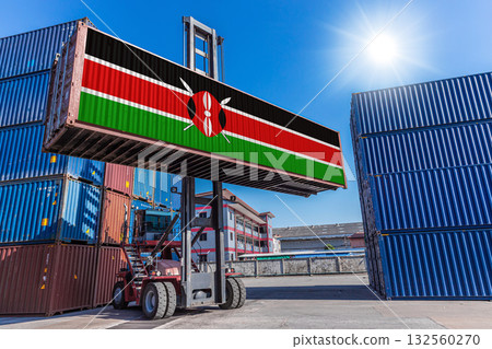 Products shipping cargo goods with Kenya flag for import export business from Kenya country 132560270