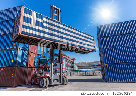 Products shipping cargo goods with Greece flag for import export business from Greece country 132560284