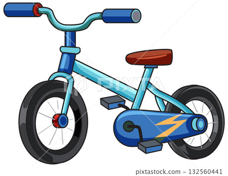 Blue Kids Bicycle with Lightning Bolt Chain Guard 132560441