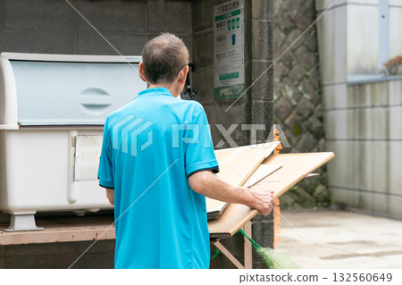 Caretaker, cleaning, trash disposal Caretaker, cleaning, trash disposal 132560649