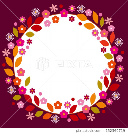 Autumn color frame white space burgundy 132560719