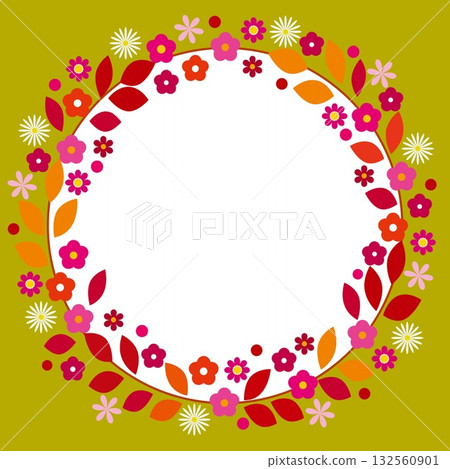Autumn color frame white space yellow 132560901