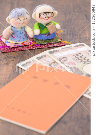 Elderly couple and pension book (+money) Elderly couple and pension book (+money) 132560942