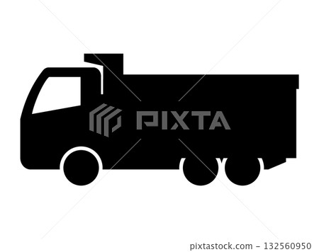 Dump truck silhouette Dump truck silhouette 132560950