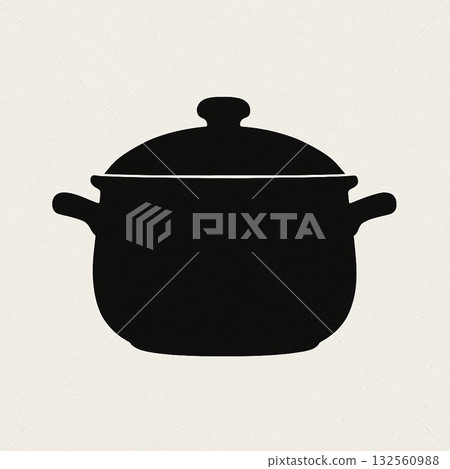 簡潔優美的花盆輪廓插圖 132560988