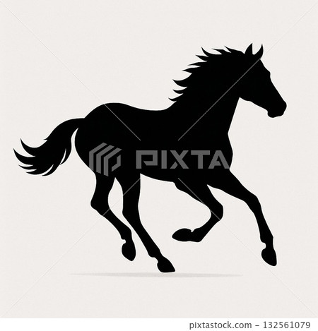 galloping horse silhouette 132561079