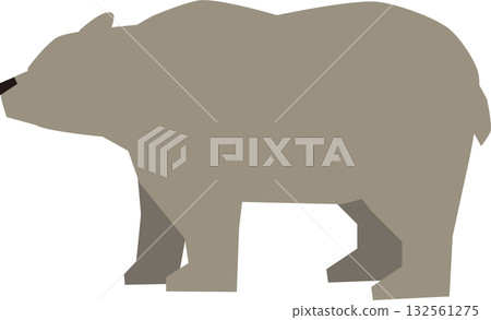 Simple horizontal bear silhouette illustration 132561275