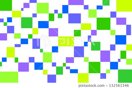 幾何圖案，正方形，白色背景，綠色，藍色 132561346