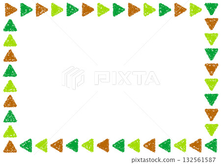 Hand-drawn crayon background with triangular frame Hand-drawn crayon background with triangular frame 132561587