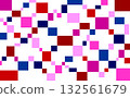 Geometric pattern, square, white background, red, pink, navy blue 132561679
