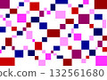 Geometric pattern, square, white background, red, pink, navy blue 132561680