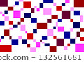 Geometric pattern, square, white background, red, pink, navy blue 132561681