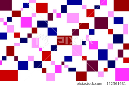 幾何圖案，正方形，白色背景，紅色，粉紅色，藏青色 132561681