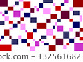 Geometric pattern, square, white background, red, pink, navy blue 132561682
