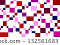 Geometric pattern, square, white background, red, pink, navy blue 132561683