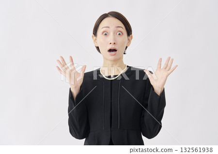 Woman in mourning clothes, white background Woman in mourning clothes, white background 132561938
