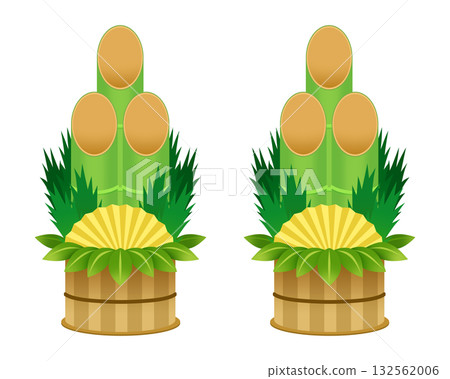 Simple Kadomatsu (New Year's decoration) illustration 132562006