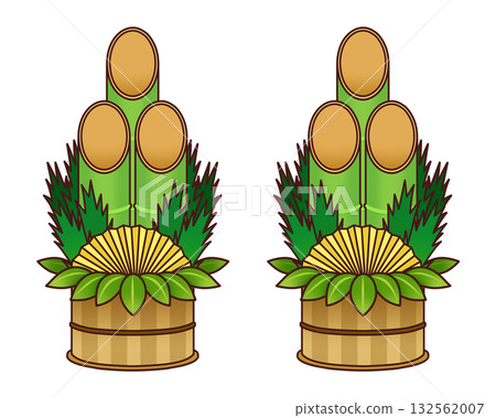 Simple Kadomatsu (New Year's decoration) illustration Simple Kadomatsu (New Year's decoration) illustration 132562007