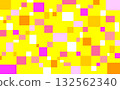 Geometric pattern, square, yellow, pink, orange, white 132562340