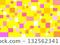 Geometric pattern, square, yellow, pink, orange, white 132562341