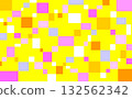 Geometric pattern, square, yellow, pink, orange, white 132562342