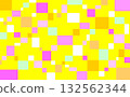 Geometric pattern, square, yellow, pink, orange, white 132562344
