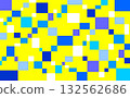 Geometric pattern, square, yellow, blue, white 132562686