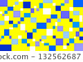 Geometric pattern, square, yellow, blue, white 132562687