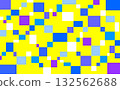 Geometric pattern, square, yellow, blue, white 132562688