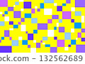 Geometric pattern, square, yellow, blue, white 132562689