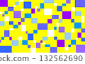 Geometric pattern, square, yellow, blue, white 132562690