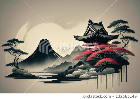 水墨山水畫 水墨山水畫 132563149