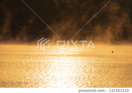 Kesennuma city storm in early winter 132563220