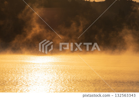 Kesennuma city storm in early winter 132563343