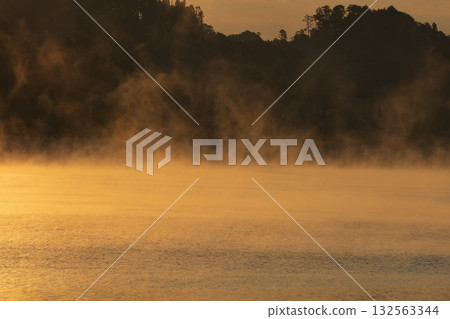 Kesennuma city storm in early winter 132563344